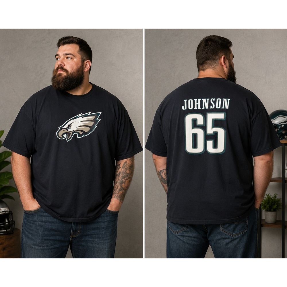 Lane Johnson #65 Philadelphia Eagles Fanatics NFL Player Name Number T Shirt 3XL